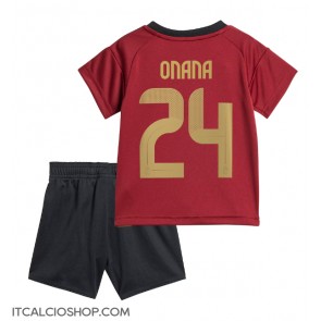 Belgio Amadou Onana #24 Prima Maglia Bambino Europei 2024 Manica Corta (+ Pantaloni corti)